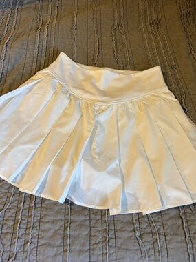 FP Movement. White Pleated Women’s Skirt - Classic Flared Style